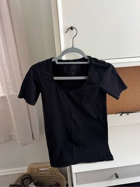 Saks Fifth Avenue Black Scoop Neck Top